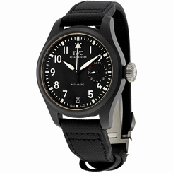 IWC MEN'S BIG PILOT TOP GUN 46MM BLACK LEATHER BAND AUTOMATIC WATCH IW502001