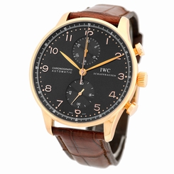 IWC 18K Rose Pink Gold Portuguese Chronograph Automatic IW3714 Box Warranty