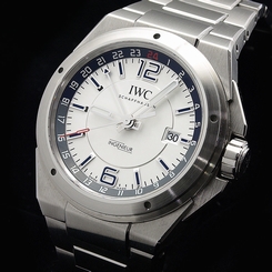 Authentic IWC Ingenieur dual time REF.IW324404 SS self-winding Mens Watch 095