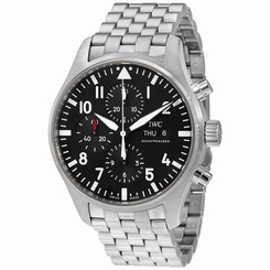 IWC Pilot Black Dial Automatic Mens Chronograph Watch IW377710