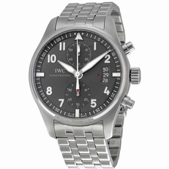 IWC MEN'S SPITFIRE ARDOISE 43MM STEEL BRACELET MECHANICAL WATCH IW387804 7640127776131