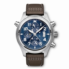 IWC MEN'S 44MM BROWN LEATHER BAND STEEL CASE AUTOMATIC WATCH IW371807