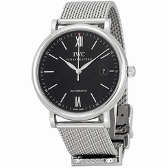 IWC MEN'S 40MM STEEL BRACELET & CASE AUTOMATIC BLACK DIAL WATCH IW356506