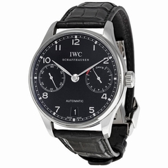 IWC Portuguese Automatic Steel Black Mens Watch IW500109 7640127771624