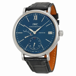IWC Portofino Blue Dial Black Leather Mens Watch IW510106 7640127776827