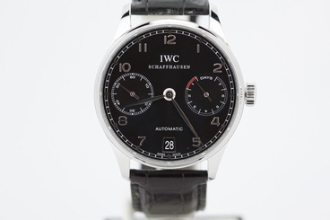 IWC Portuguese 7 Day Black Dial Automatic IW5001 Pelaton Winding System Complete