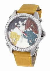 Jacob & Co World Map Diamond 4.00CT JCO Swiss 40MM Five Time Watch JC-M47SGR New