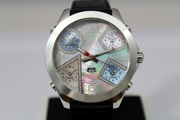 Jacob & Co Five Time Zone Diamond Accent Dial Mens Womens 47 mm Watch JC54PDA