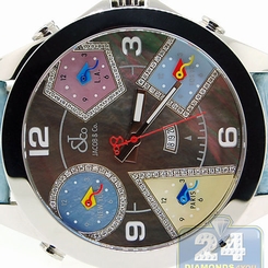 Jacob & Co Five Time Zone Diamond Accent Dial Mens Womens 47 mm Watch JC54PDA