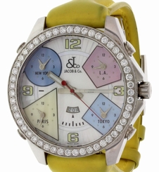 Men's Jacob & Co. Five Time Zones MOP with Diamond Bezel