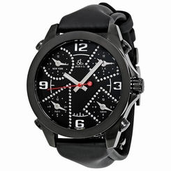 Jacob and Co. Five Time Zone Black Dial Diamond Mens Watch JCM-2BCDA