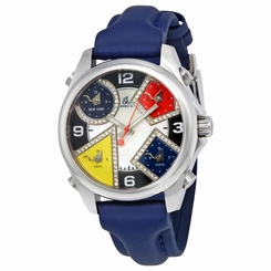 Jacob and Co. Five Time Zones Mother of Pearl Diamond Dial Mens Watch JCM-4DA