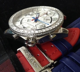 JACOB & CO JC Five Time Zone Double Diamond Bezel Bracelet Watch Case 7 Bands