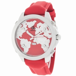 Jacob & Co. JC47SR Five Time Zone Continent Diamond Quartz Steel Unisex Watch