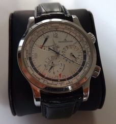 Authentic Jaeger Le Coultre Mens Watch Master World Geographic 146.8.32.S