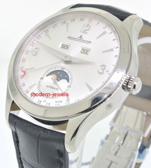 Jaeger LeCoultre JLC Master Calendar Steel Mens Watch Silver Dial Q1558420 !