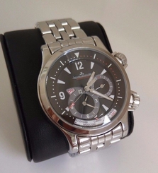 Authentic Jaeger LeCoultre Alarm Master Compressor Geographic Mens Watch Steel