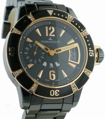 Ladies Jaeger LeCoultre Master Compressor Diving GMT Ceramic 18k Diamond Watch