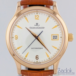 Jaeger-LeCoultre Master Control Date Pink Gold 37mm Men's Watch Leather Strap