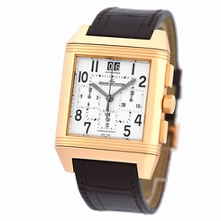 JAEGER LE COULTRE Large 18K Rose Gold Squadra Reverso Chronograph GMT 230.2.45