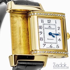 Jaeger-LeCoultre Reverso Florale 18K Yellow Gold 64 Diamonds Quartz 20.7mm Watch