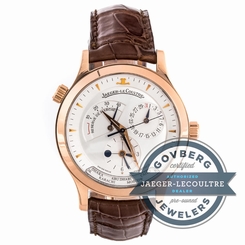 Jaeger-LeCoultre Master Geographic Q1422420 Auto 38mm Rose Gold Strap Watch Date