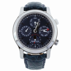 JAEGER LECOULTRE MEN'S MASTER 41.5MM LEATHER BAND AUTOMATIC WATCH Q146648A