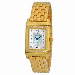 Jaeger Le Coultre 18K Yellow Gold Reverso Diamonds Mother of Pearl Box Warranty