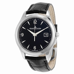 JAEGER LECOULTRE MEN'S MASTER 39MM BLACK LEATHER BAND AUTOMATIC WATCH Q1548470