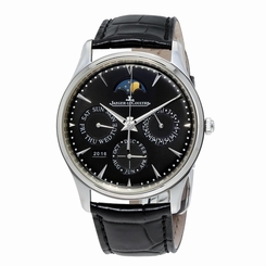 JAEGER LECOULTRE MEN'S 39MM LEATHER BAND STEEL CASE AUTOMATIC WATCH Q1308470