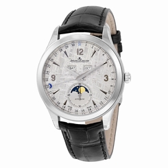 Jaeger LeCoultre Master Control Automatic Meteorite Dial Black Leather Mens
