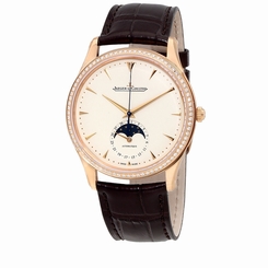 Jaeger LeCoultre Master Ultra Thin Automatic Diamond Rose Gold Mens Watch