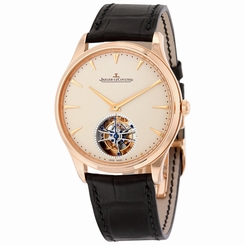 Jaeger LeCoultre Master Ultra Thin Tourbillon Automatic Beige Dial Black