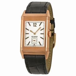 Jaeger LeCoultre Grande Reverso Silver Dial 18kt Pink Gold Mens Watch Q3782520