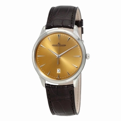 JAEGER LECOULTRE MEN'S 40MM LEATHER BAND STEEL CASE AUTOMATIC WATCH Q1288430