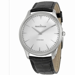 JAEGER LECOULTRE MEN'S MASTER 41MM BLACK LEATHER BAND AUTOMATIC WATCH Q1338421