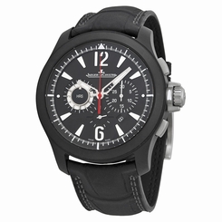Jaeger Lecoultre Master Compresser Black Dial Alligator Mens Watch Q204C470 7630007132362