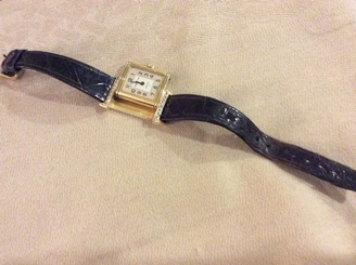 Gold and Diamond Womans Jaeger LeCoultre Reverso Watch