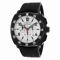 Jeanrichard 60650-21B711-FK6A Mens White Dial Automatic Watch with Rubber Strap