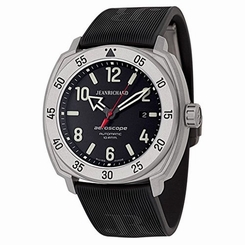 Jeanrichard 60660-21G651-FK6A Mens Black Dial Automatic Watch with Rubber Strap