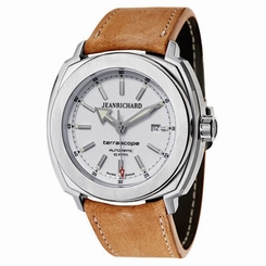 Jeanrichard 60500-11-701-HDC0 Mens White Dial Automatic Watch with Leather Strap