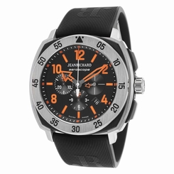  Jeanrichard 60650-21F613-FK6A Mens Black Dial Mechanical Watch with Rubber Strap