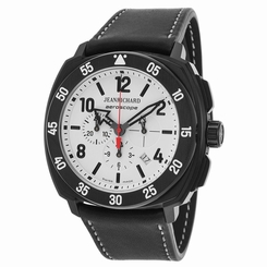 Jeanrichard 60650-21B711-HD60 Mens White Dial Automatic Watch with Leather Strap