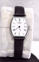Longines La Grande Classique Tonneau Small Womens Watch L4.205.4.1 Black Leather