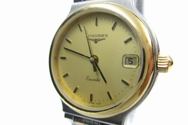 Auth LONGINES Flagship Date Gold Plated, Stainless Steel Quartz Women's Watch