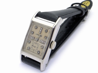 Men's Longines 14k White Gold Diamond Mechanical Dress Watch Leather 17 Jewels