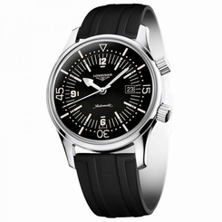 Longines L36744509 / L3.6.744.5.09 Heritage Legend Diver Men Black Rubber Watch