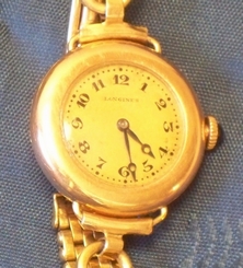 SWISS LONGINES 14K SOLID GOLD CASE 1915 ANTIQUE WATCH & KREISLER .025 GOLD BAND