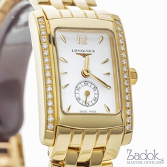 Longines Dolce Vita 19.80x24.50mm 18k Yellow Gold Watch Diamond Bezel Quartz