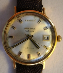 Rare Vintage Longines 5 Star Admiral Automatic 14K Yellow Gold Watch w/ Date